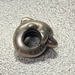 Genuine Chamilia Sterling Silver Dolphin Bead Charm 925 Collectible Ocean Life